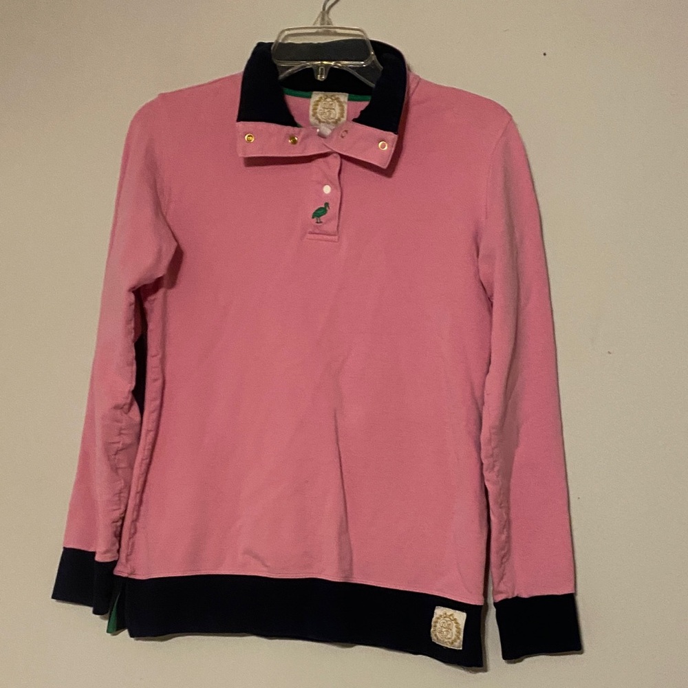 The Beaufort Bonnet Company Pink and Navy Polo